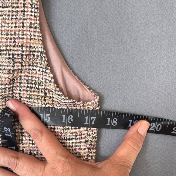 Tweed Sleeveless Dress With Sequin Embellished Collar & Keyhole - L - (1411) - Picture 5 of 9